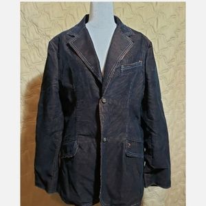 Roar Brown Blazer Jacket Corduroy elbow detai. M